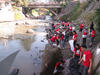 KPC garbage collecting activity, Ciliwung, Indonesia