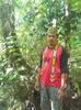 Dayak indigenous man in forest, Indonesia